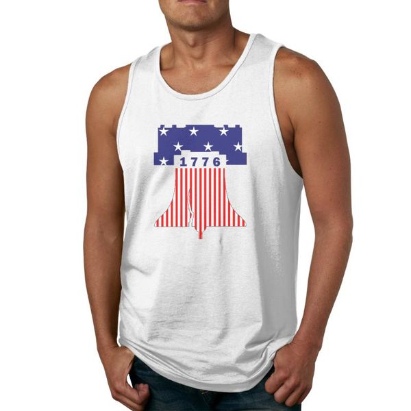 

liberty bell philly men' tank shirt, White;black