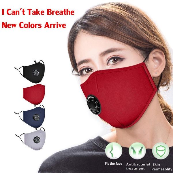 

Reusable Face Masks Black With Respirator Carbon Fliter Padding Anti Dust Adjustable & Reusable Protective 2 PM2.5 Filters Mouth Mask FY0016