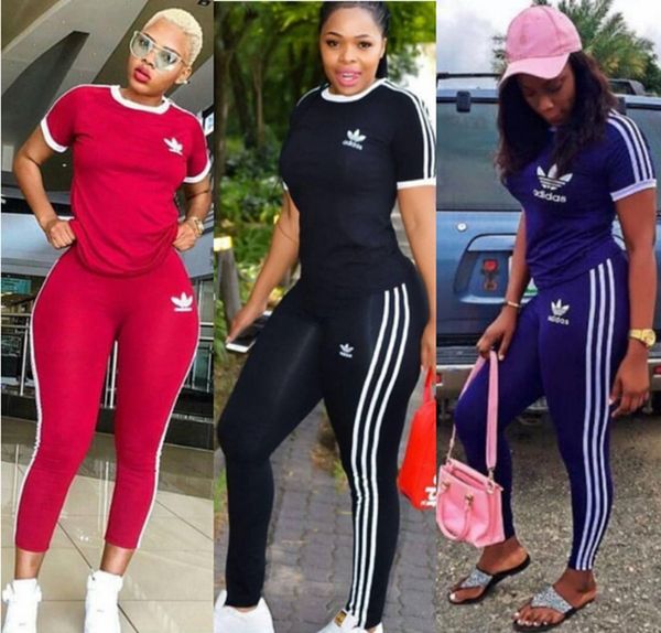 

women tracksuits pullover short sleeve tshirt+long leggings two piece set outfits pullover sports suit fall casual outfits clothing 1454, Black;gray
