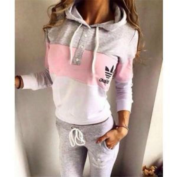 

women sport suits printed fall tracksuits long-sleeve casual sportwear costumes 2 piece clothing set hoodies sweatshirt ao21, Gray