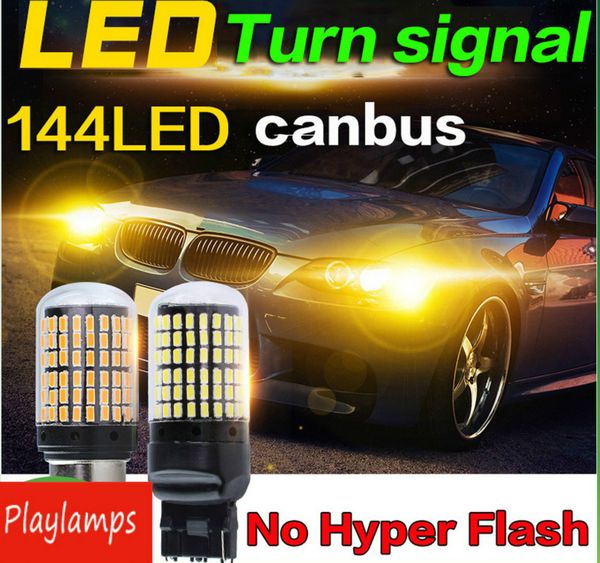 

10pcs car led turn signal lamps 1156 ba15s 144 lamp t20 w21w constant current no hyper flash led brake lights for cars