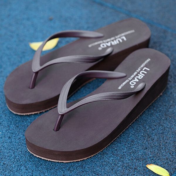 

women sandals slippers anti-skid flip flops flat bottomed casual beach non slip rubber slippers clip toe slides home shoes #g3, Black