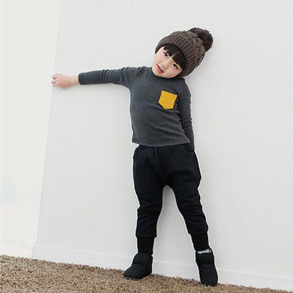 

2014 осень зима дети малыш теплый домашний 5 цвет рубашки с длинным рукавом блузка, White;black