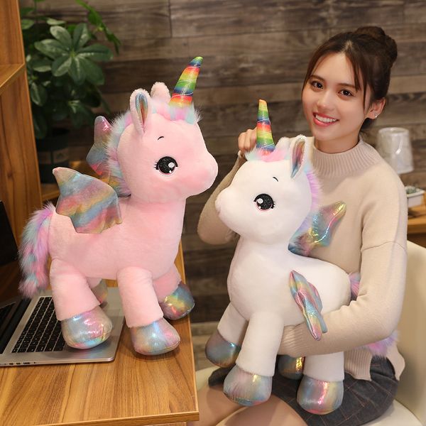 

kawaii unicorn мягкие игрушки мягкие плюшевые куклы мультфильм unicorn животных лошадь день подарка xmas игрушки для детей дети розовый белы