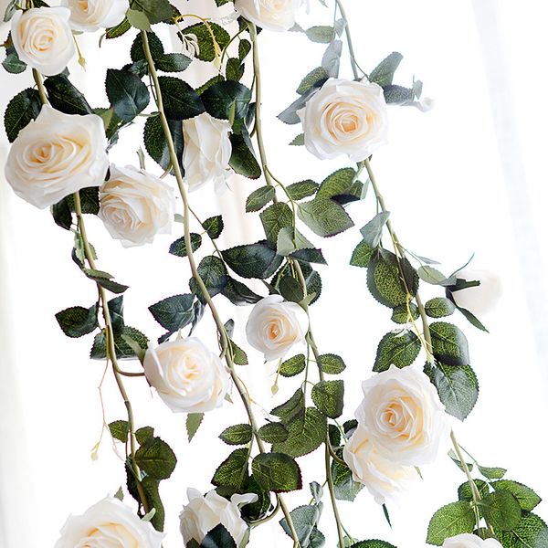 

asypets 180cm hand-made artificial silk rose vines decorative fake rose flower for home wall garden wedding party decor-20