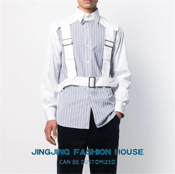 

men's casual shirts s-6xl style fashion men all with four seasons shirt youth hollowed-up long-sleeved hair stylist blouse, White;black