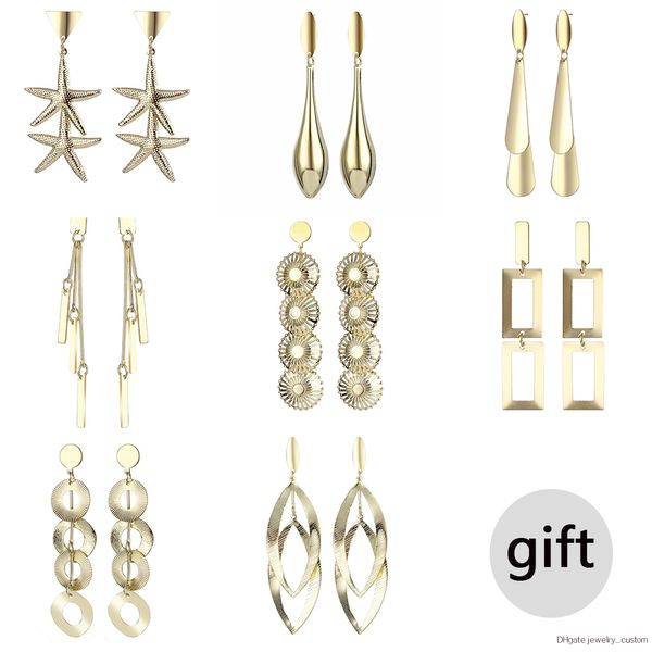 

Simple Geometric Pendant Earrings 2019 Women's Brinicos Gold Earrings Wholesale Korean Earrings Gift