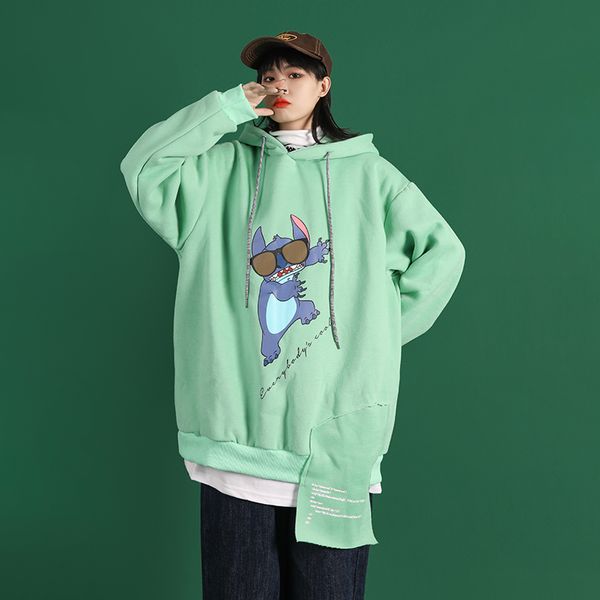 

cashmere sweatshirts women's 2019 new hoodies ins loose korean version thickened upper garment couple's autumn sweatshirt, Black