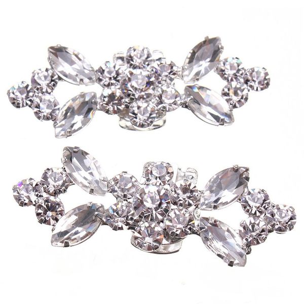 

1pair rhinestone crystal wedding bridal diamante crystal shoe clips, Silver