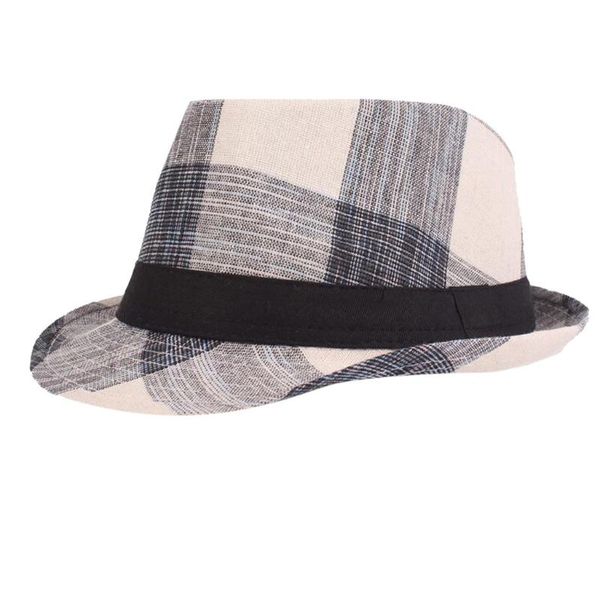 

sagace fashion hat spring and summer plaid hat jazz art youth hats middle-aged sun couple flat hats, Blue;gray