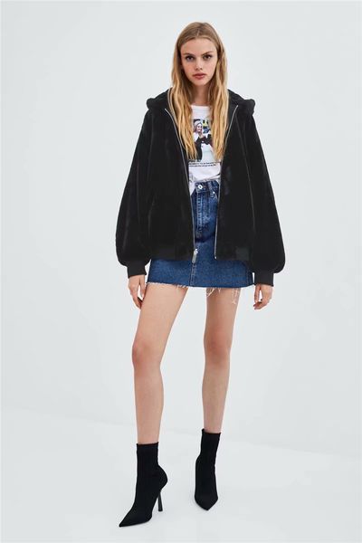 

panelled womens designer bomber jackets fashion reversible womens hooded jackets casual zipper long sleeve females clothing, Black;brown