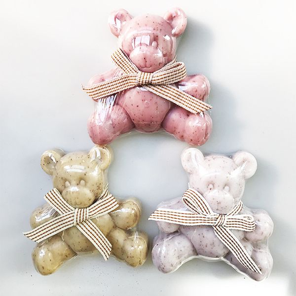 

cartoon bear hand soap wash hands face cute mini handmade cartoon beautiful essential oil soap hand skin care dhl