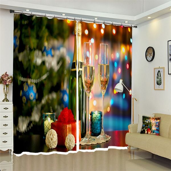 

personality 3d blackout curtains to map custom size shop theme l happy new year christmas gift style drapes rideaux