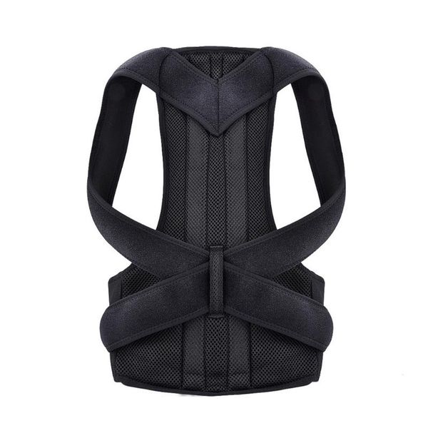 

posture magnetic shoulder corrector male female posture corrector adjustable magnetic back support nylon elastic shoulder, Black;blue