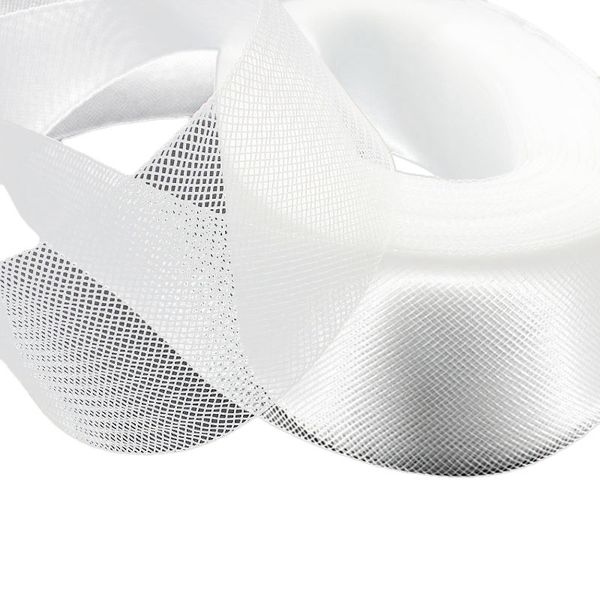 

80mm 50yards flat stiff plain hard crinoline horsehair mesh braid for wedding dress/hat sewing accessories, Black