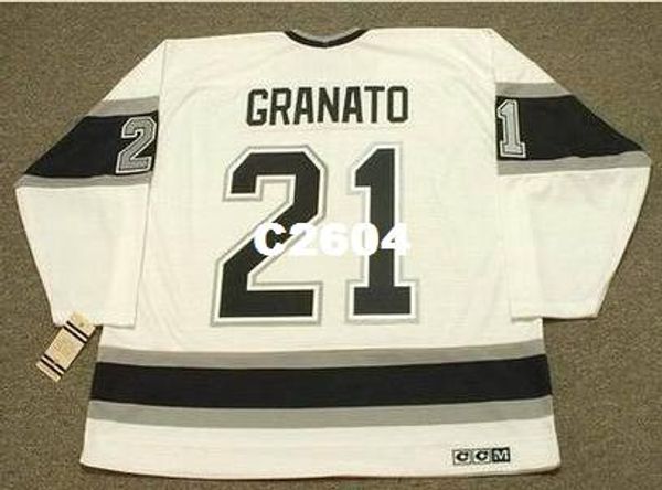 

men #21 tony granato los angeles kings 1993 ccm vintage retro hockey jersey or custom any name or number retro jersey, Black;red