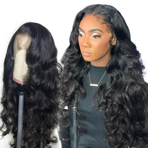 

hair 360 lace frontal wig pre plucked with baby hair 200% density body wave black human hair wigs for black women