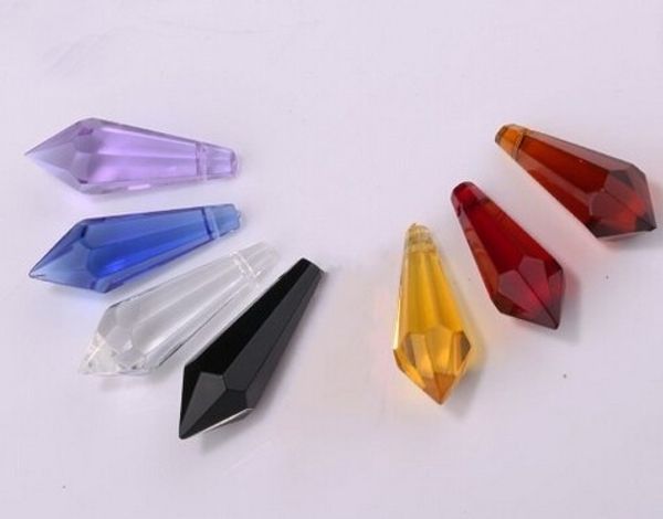 300pcs Freeshipping cor misturada 38MM de cristal pingente prisma U cair cliente pendente pode escolher as cores especiais