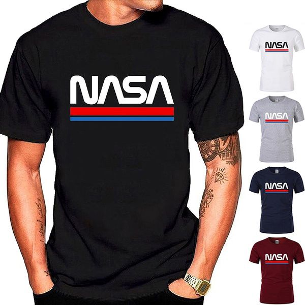 

2019 Mens Space tshirt Retro T-shirt Harajuku Men Cotton Shirts NASA Graphics t shirt Casual White Black Gray Navy shirt men tee