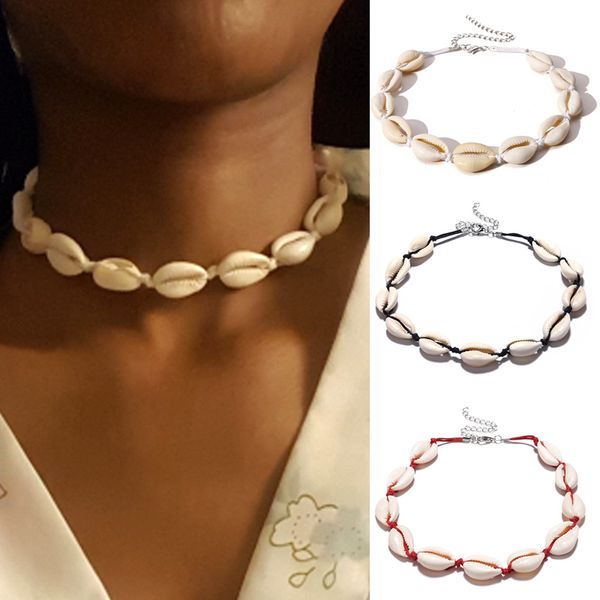 

newly women bohemian sea shell choker chain necklace stylish beach jewelry gifts fdm, Golden;silver