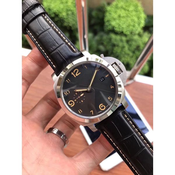 

luxury men's watch high strength scratch resistant mirror leather strap classic fashion watch, Slivery;brown