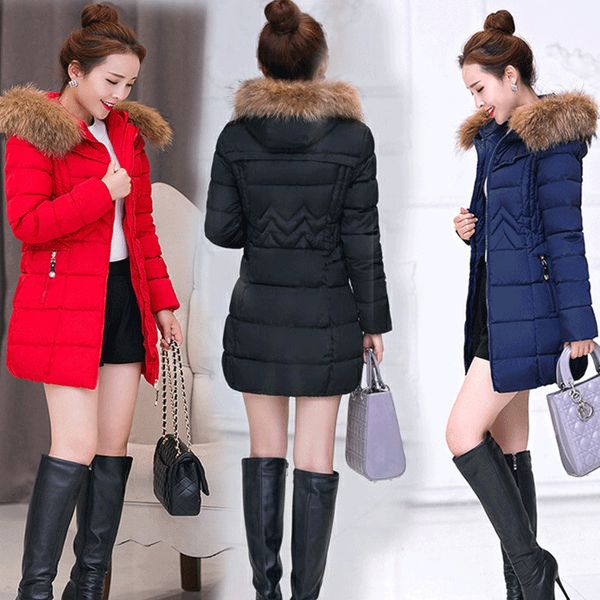 

girls long coltsfoot season thickening self-cultivation down cotton heavy seta lead mom women's cotton-padded jacket you, Black