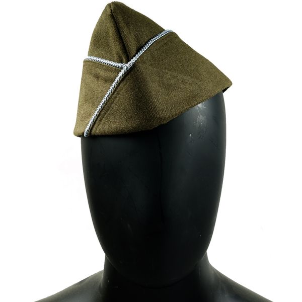 

wwii ww2 us airborne paratrooper green wool garrison cap hat airborne hat infantry hat-army green, Black;white