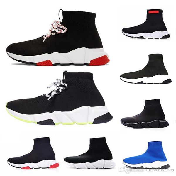 

shoelace luxury designer casual sock shoes speed trainer black red triple black fashion brand socks boots sports sneaker trainer shoe 36-45