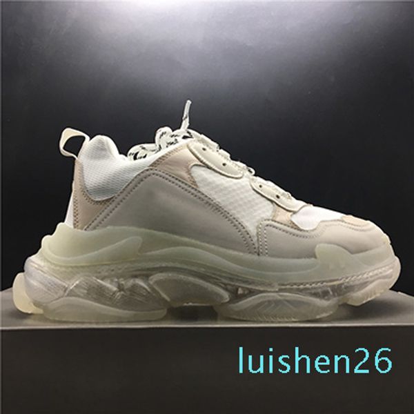 

with box 2019 mens and womens casual shoes triple s clear sole white black green brand designer trainers 36-45 l26