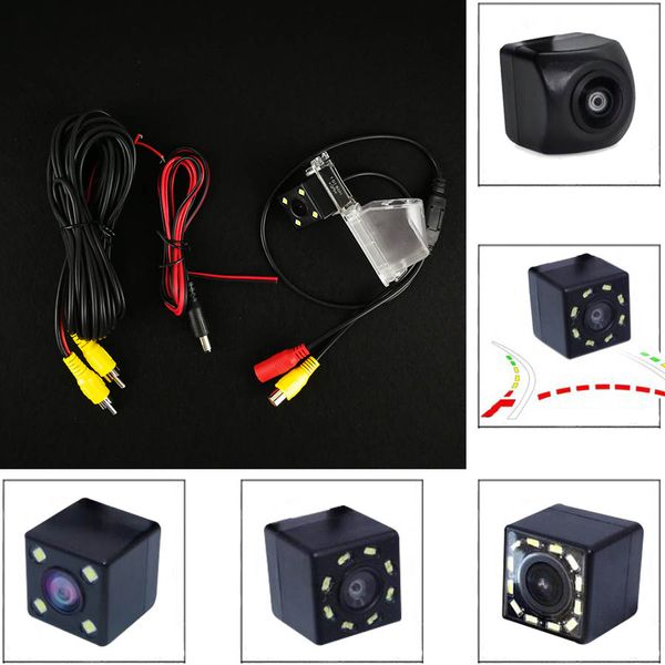 

hd car ccd 8 12 led dynamic trajectory fisheye 1080p night vision waterproof rear view camera wide angle for chery fulwin 2 2010
