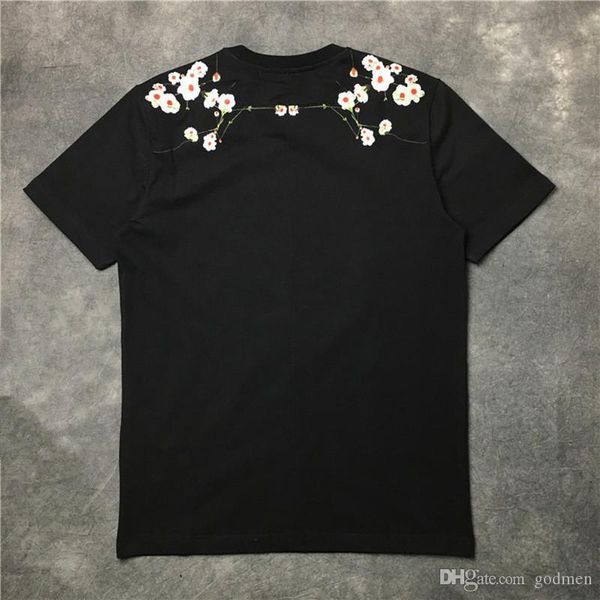 

роскошная мужская конструкторы t shirt сортировать повседневные цветочных печати коротких рукавов моды черной белой печать мужчины женщина h, White;black