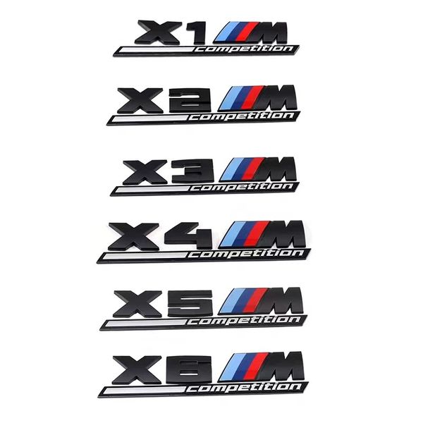 

3d abs matte black competition bar underlined emblem for 3 5 7 series thunder edition x5m x6m car trunk emblem