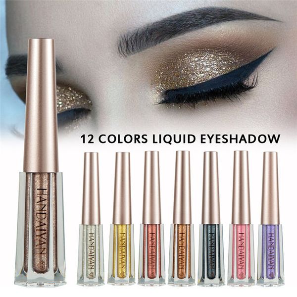 

Handaiyan 12 color liquid diamond glitter 3ml eye hadow waterproof long la ting himmer hine metallic eye hadow eye co metic 60pc