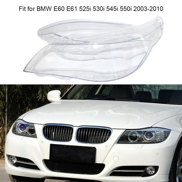 

gz.b010 1 pair l&r car lights headlight clear cover front headlamp lens shade fit for e60 e61 525i 530i 545i 550i 2003-2010