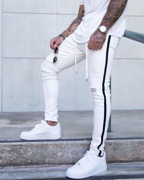 

2020 special jeans holes men's trousers leggings, Black;gray