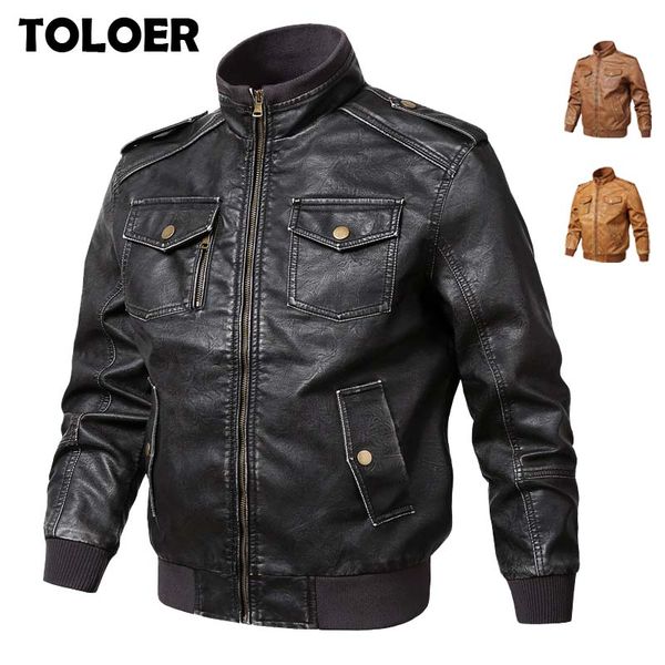 

mens leather jackets motorcycle jacket male faux leather coats men 2020 spring men clothes drop shipping plus size, Black