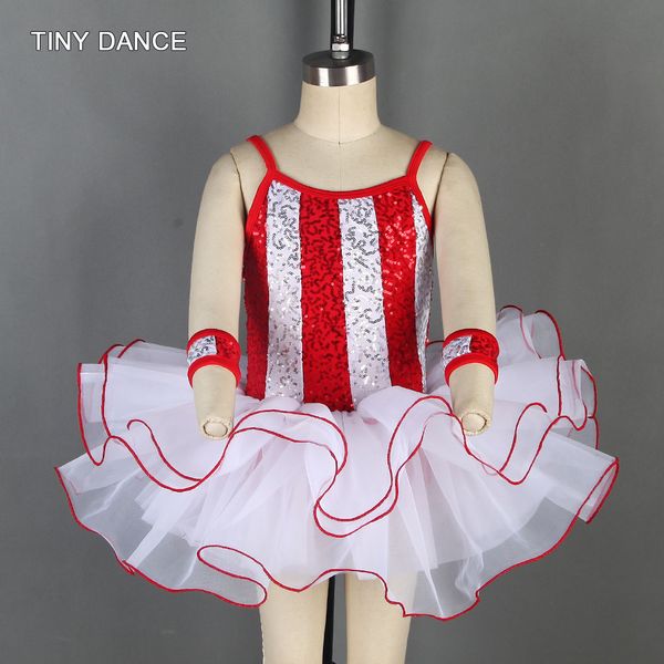 

kids jazz and tap dance wear red/white sequin dress for girls ballet dancing tutu stage performance costume dance tutus 20028, Black;red