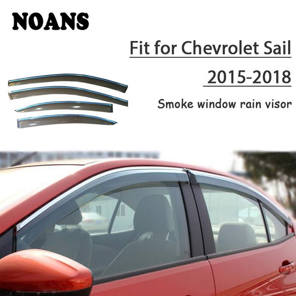 

noans 4pcs for chevrolet sail 2018 2017 2016 2015 accessories auto car windows sun rain visor door shield trim