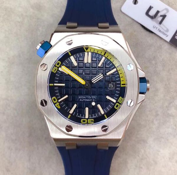 

top 2813 автоматическая royal oak 42мм желтые руки мужские часы skeleton прозрачный чехол назад часы сапфир из нержавеющей стали man наручны, Slivery;brown