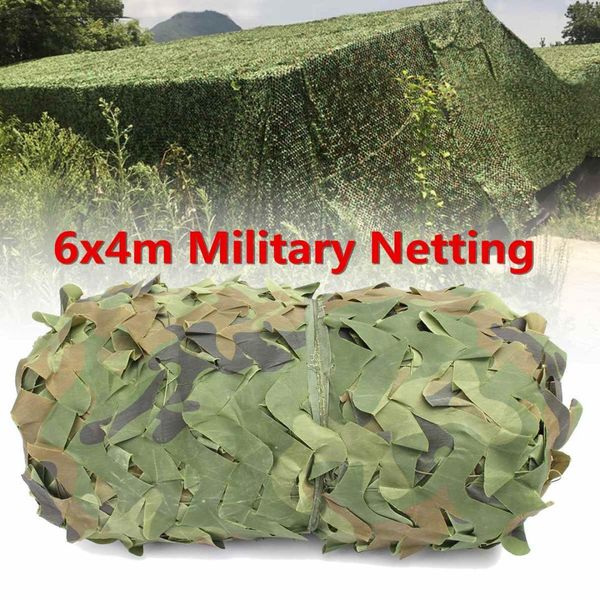 Outdoor Sun Shelter 6x4m Canopy Woodland Camouflage Netting Decoration Sunshade Cloth Army Hunting Camping Cover Net Teen Shelters Puppy Shelters From