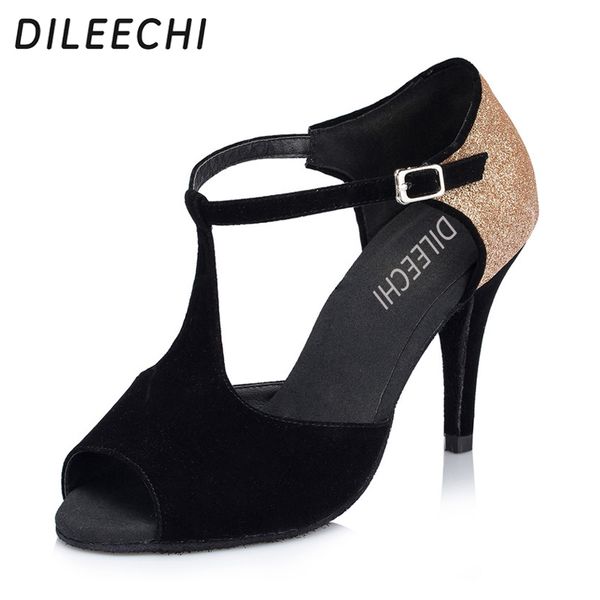

dileechi women latin dance shoes salsa sandal ballroom dancing shoes samba tango modern dance high heels 6/7.5/8.5/10 cm