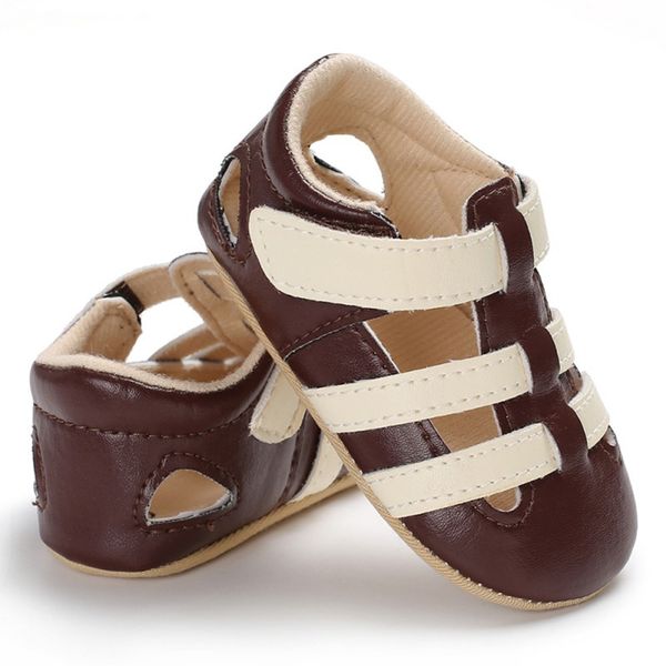 

summer children's shoes kids pu boys toddler baby solid breathable buckle hook loop first walker walking shoes