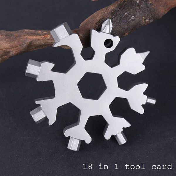 18-In-1 Multi-functional Snowflake Hand Tools Card Party Handy Screwdriver Mini Craft Tool Set Portable Key Chain Home Outdoor