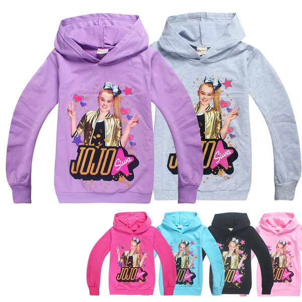 

new fashion girl hoodie sweatshirt cartoon jojo siwa hooded coat for 4-12years girls kids children anime outerwear clothing, Black
