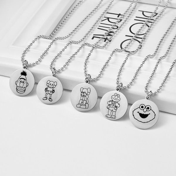 

chains necklaces pendant necklaces circle necklaces anime movie ponyo on the cliff valentine's day couple gift custom logo coin jj19803, Silver