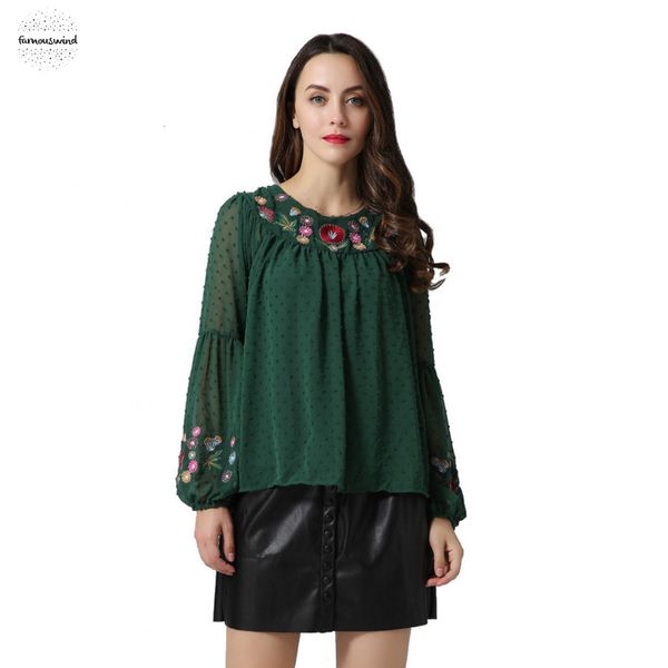 

women floral blouse embroidery chiffon shirts tie sleeve o neck vintage pleated ladies casual bow floral blusas lt2157, White