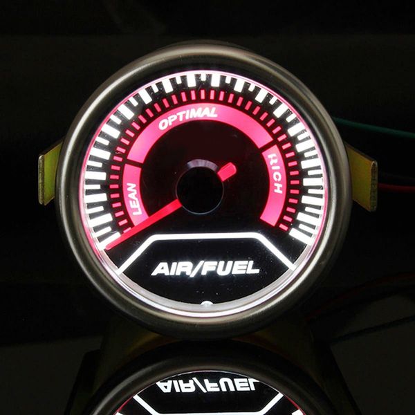 

bygd universal 2'' 52mm auto car air fuel ratio gauge motor afr racing meter monitor white led red pointer 12v smoke lens