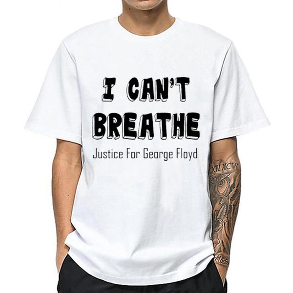 

мода лето топ мужчины топов футболки высоких хлопок мужских рубашек i cant breathe сыпучей plus siz рубашка streetwear падение доставка, White;black