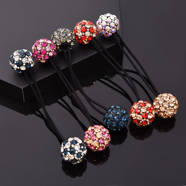 

ms han edition fashion new ball the ball hair rope diamond-encrusted hair bands joker character rope a undertakes, Slivery;white