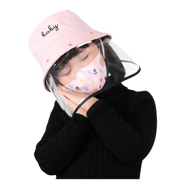 

anti-spitting protective hat dustproof cover kids boys girls fisherman cap hat dustproof cover kids boys girls #c, Blue;gray